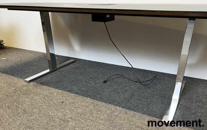 Solgt!Møtebord i sort linoleum med - 3 / 3