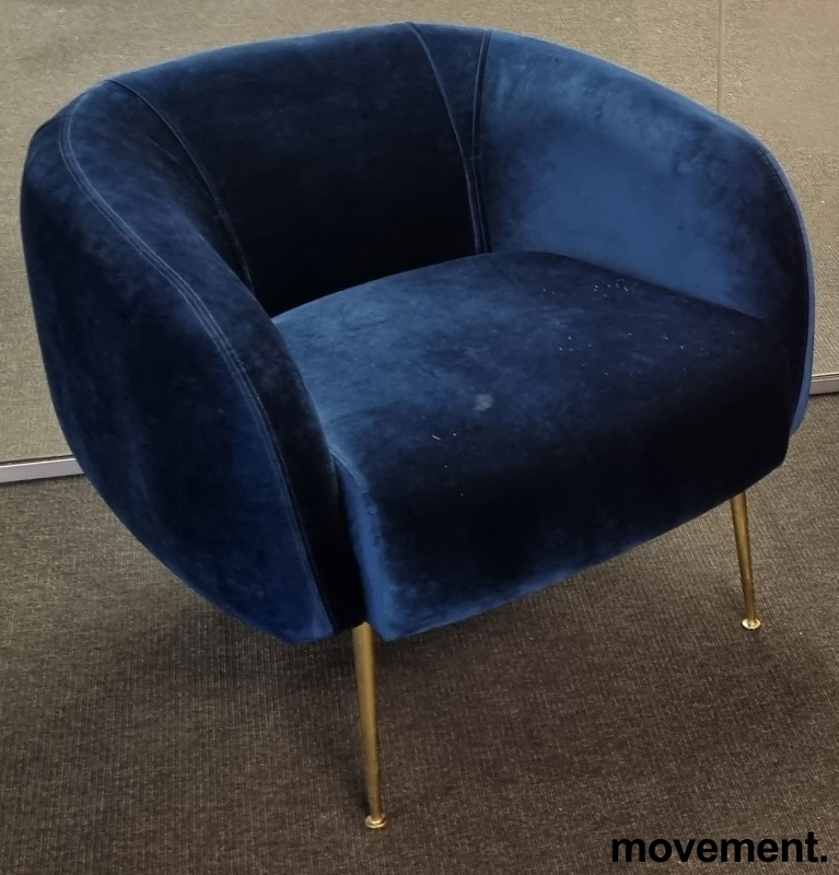 Solgt!Loungestol med ottoman i blålig - 1 / 5