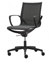 Konferansestol på hjul fra Rim, modell Zero G Work Chair i sort, brukt med noe småslitasje