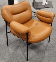 Loungestol fra Fogia, modell Bollo, Brunt skinn Sevilla Semi Annilin 6402, NY