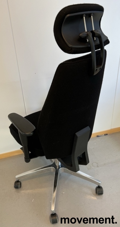 Solgt!Kontorstol i sort stoff fra - 2 / 2