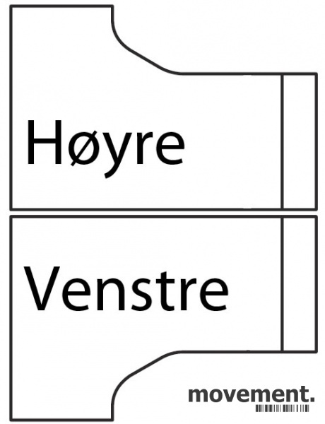 Bordplate, Hjørneplate skrivebord, - 2 / 3