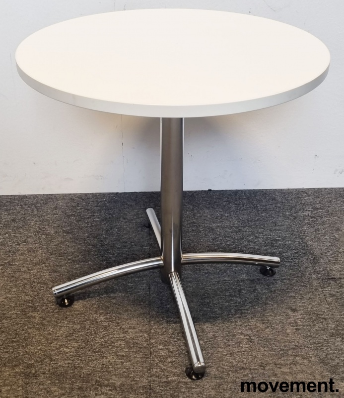 Solgt!Lite møtebord i hvitt/krom, EFG - 1 / 2
