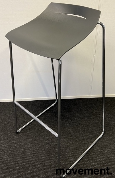 Solgt!Barstol i mørk grå / krom fra AJ - 1 / 2