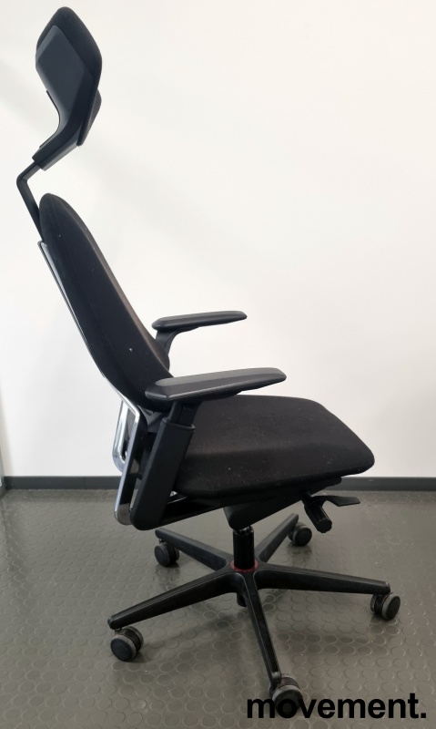 Solgt!Savo S3 kontorstol i sort stoff med - 5 / 6