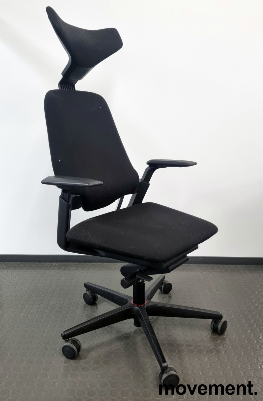 Solgt!Savo S3 kontorstol i sort stoff med - 2 / 6