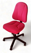 Savo 90 komfortabel kontorstol, rødt stofftrekk, pent brukt