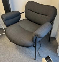 Loungestol fra Fogia, modell Bollo, Mørkt grått ullstoff, pent brukt