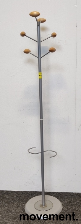 Solgt!Stumtjener i bøk/grålakkert metall, - 1 / 3