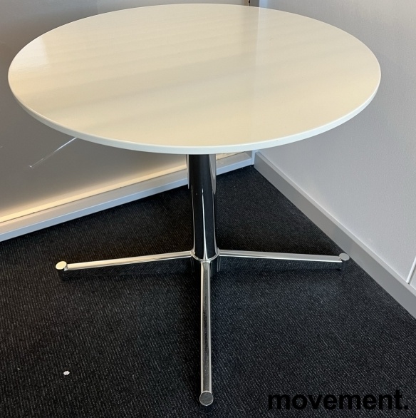 Solgt!Loungebord i hvitt / krom, Ø=60cm, - 1 / 2
