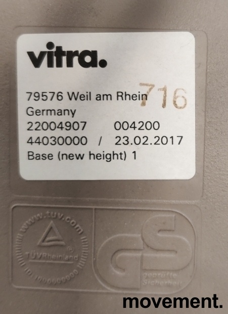 Solgt!Vitra DSR besøksstol i varmgrå/ - 3 / 3