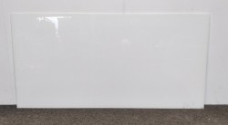Whiteboard i hvitt glass fra Lintex, 200x100cm, vegghengt, magnetisk, pent brukt