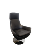 Loungestol i sort fra Swedese, modell Happy swing, design: Roger Persson, 78cm bredde, pent brukt