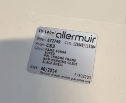 Konferansestol / stablestol i sort / krom fra Allermuir, modell Casper CS3, pent brukt