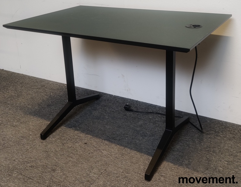 Solgt!Kompakt møtebord i grønn linoleum / - 2 / 2