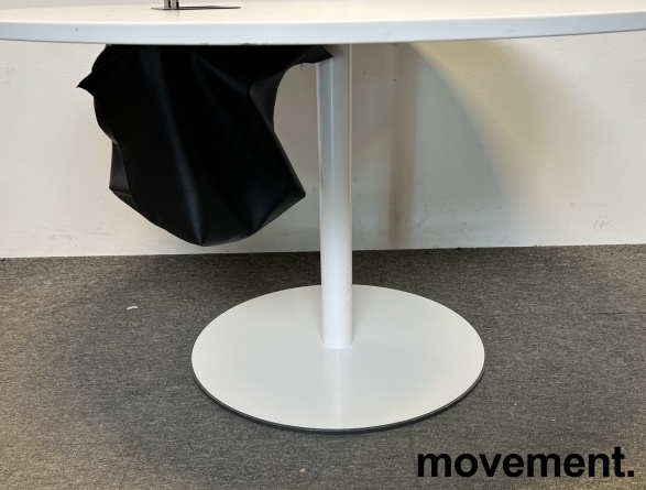 Solgt!Rundt møtebord i hvitt, Ø=130cm, - 2 / 2