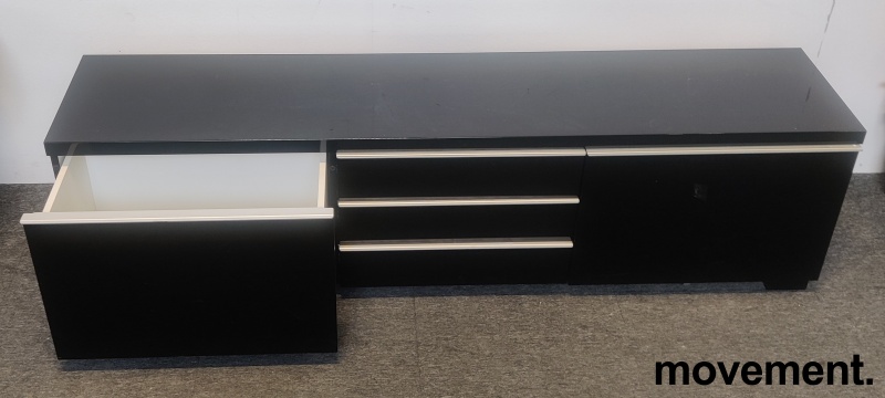 Solgt!Skjenk / TV-benk i sort,180cm - 2 / 2