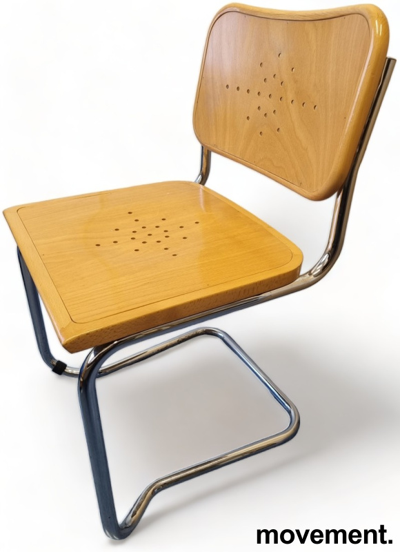 Solgt!Retro møtesstoler i bøk / krom, - 1 / 4