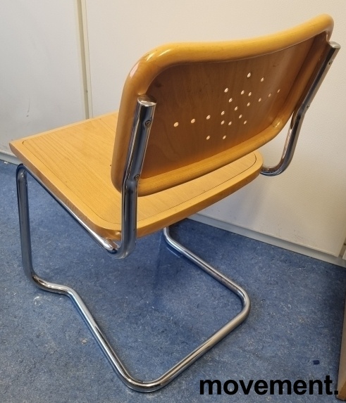 Solgt!Retro møtesstoler i bøk / krom, - 4 / 4