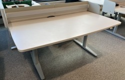 Skrivebord med elektrisk hevsenk i hvitt / grått fra Vitra, 160x90cm, brukt
