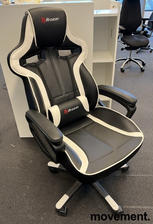 Solgt!Gamingstol Arozzi i sort / hvitt, - 1 / 2