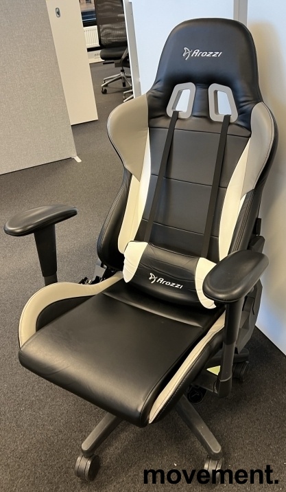 Solgt!Gamingstol Arozzi i sort / hvitt / - 1 / 2