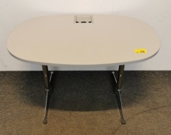 Kompakt møtebord i grått / krom fra Vitra, 120x80cm, Eames Contract-serie, pent brukt