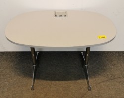 Kompakt møtebord i grått / krom fra Vitra, 120x80cm, Eames Contract-serie, pent brukt