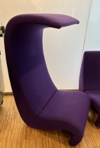 Loungestol fra Vitra: Amoebe Highback, Design: Verner Panton, lilla ullstoff, pent brukt