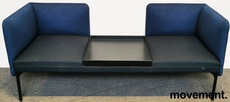 Solgt!2-seter sofa / lounge i blått stoff - 1 / 2