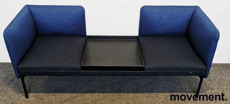 Solgt!2-seter sofa / lounge i blått stoff - 2 / 2