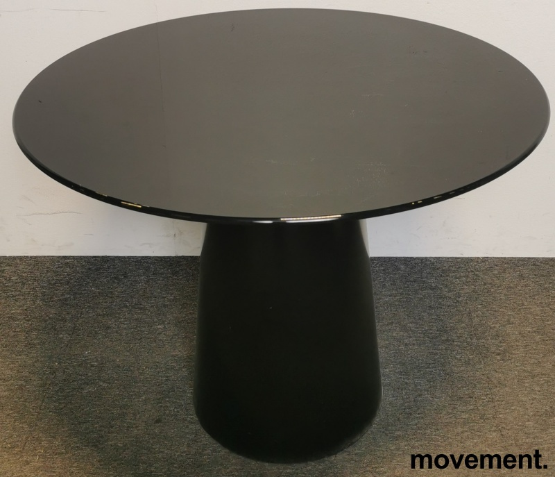 Loungebord i sort glass, Ø 100cm,