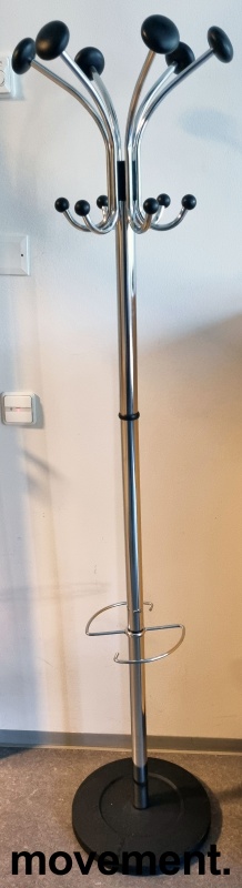 Solgt!Stumtjener i krom / sort, 173cm