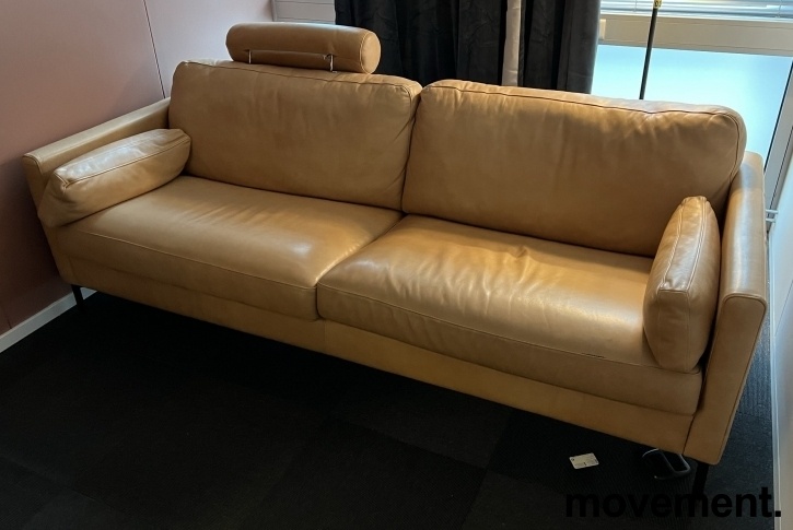 Solgt!3-seter sofa i brunt skinn fra - 2 / 2