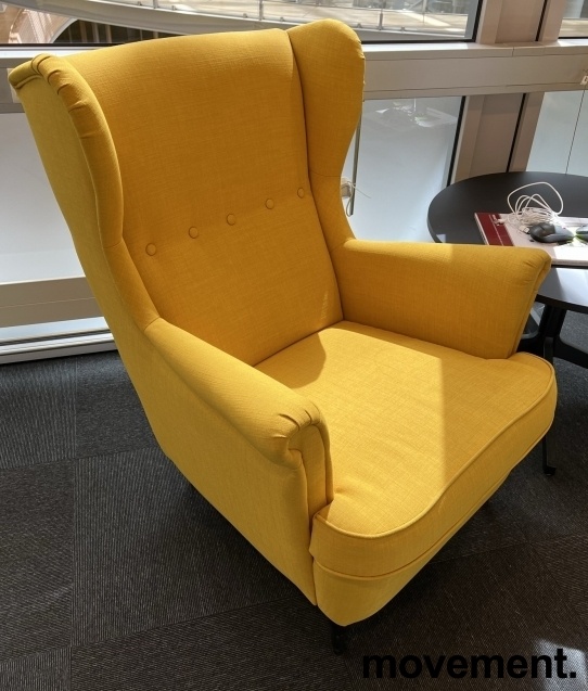 Solgt!IKEA Strandmon ørelappstol i gult - 1 / 2