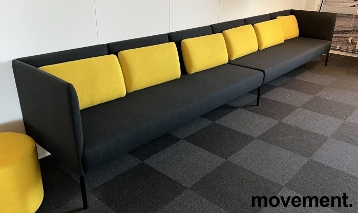 Solgt!Lekker 6-seter sofa i sort - 1 / 2