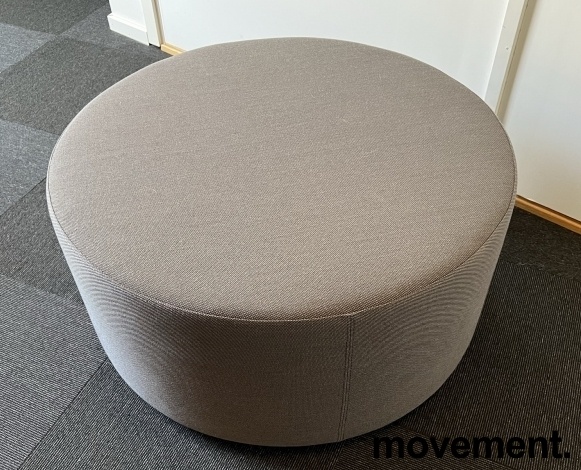 Solgt!Puff i gråbrunt stoff, Ø=80cm, - 2 / 2