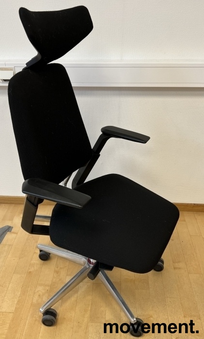 Solgt!Savo S3 kontorstol i sort stoff med - 1 / 2