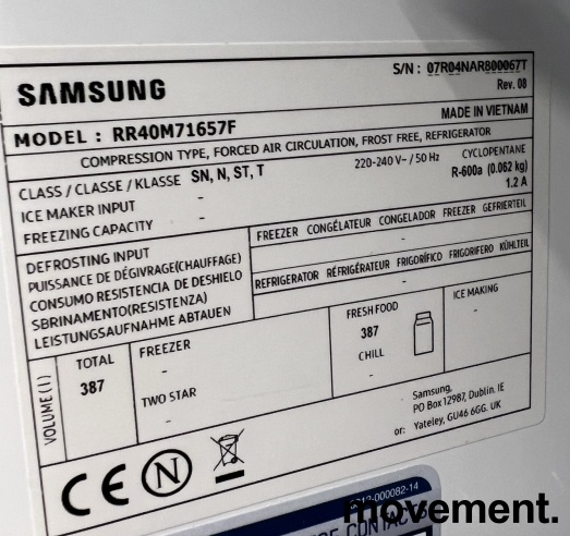 Solgt!Samsung kjøleskap 185,5cm høyde, - 2 / 2