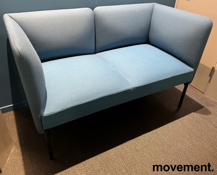 Solgt!2-seter sofa / lounge i blått stoff - 1 / 2