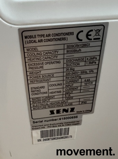 Solgt!Portabel air condition SENZ - 2 / 2