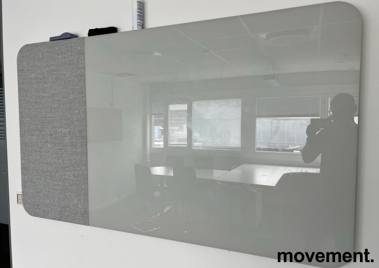 Solgt!Whiteboard i glass med stofftrukket - 1 / 2