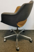 Martela Kilta kontorstol på hjul i Sennepsgult / grått stoff, design: Olli Mannermaa, pent brukt