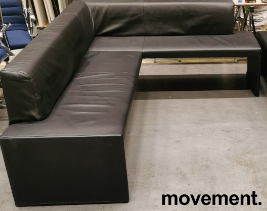 Solgt!Vintage sofagruppe i sort skinn fra - 2 / 6