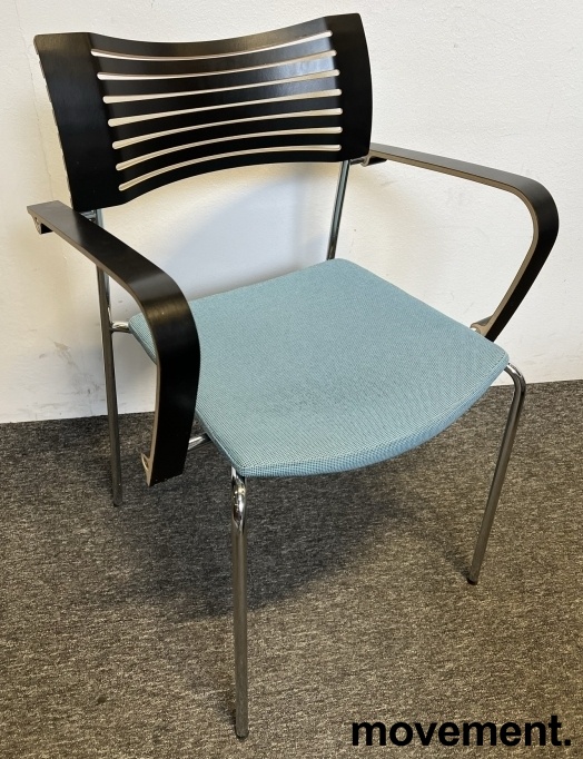 Solgt!Konferansestol i sort med sete i - 1 / 2
