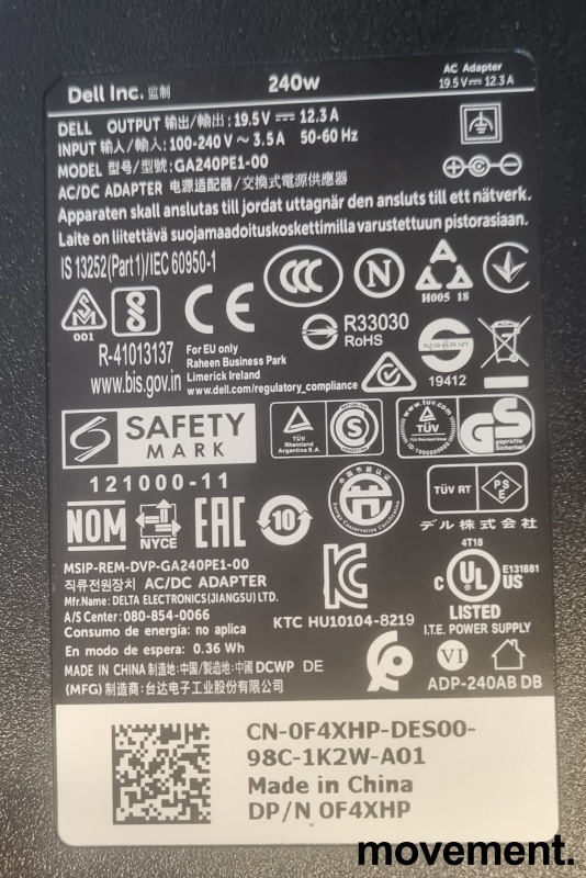 Solgt!Dell WD19DC / K20A USB-C - 5 / 6