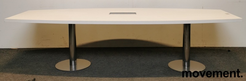 Solgt!Møtebord i hvitt, 300x120cm, krom - 1 / 4