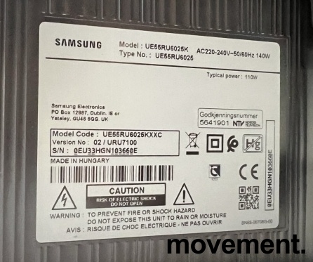 Solgt!55toms TV fra Samsung, UE55RU6025K, - 2 / 2