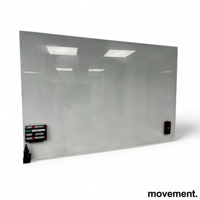 Solgt!Whiteboard i hvitt glass fra