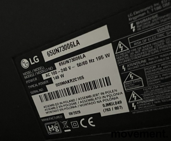 Solgt!65toms TV fra LG, 65UN73006LA, 4K, - 2 / 2